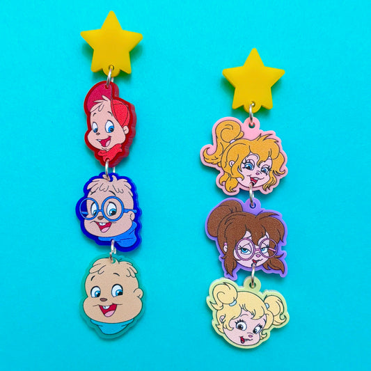 Chipmunk Girls & Boys Tiered Drop Earrings