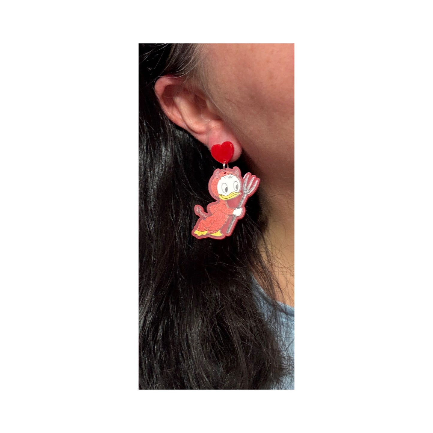Huey Devil Duck Drop Earrings