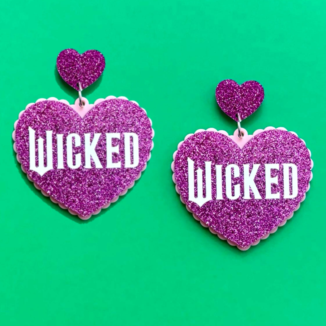 Wicked Sparkle Heart Drop Earrings
