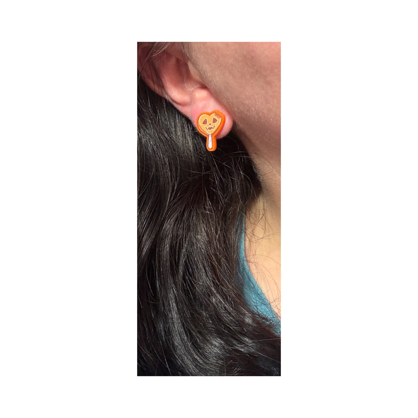 Jack-o’-lantern Ice Cream Bar Post Earrings