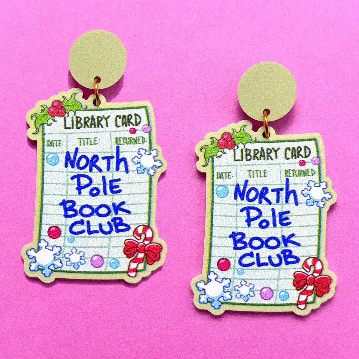 North Pole Book Club Drop Earrings
