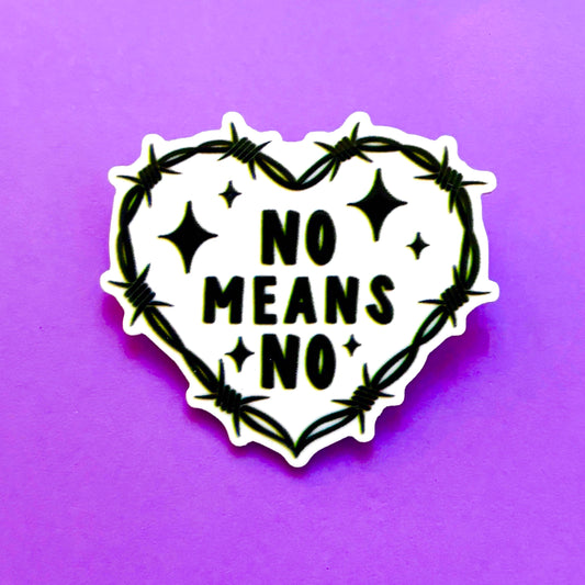 No Means No Heart Pin