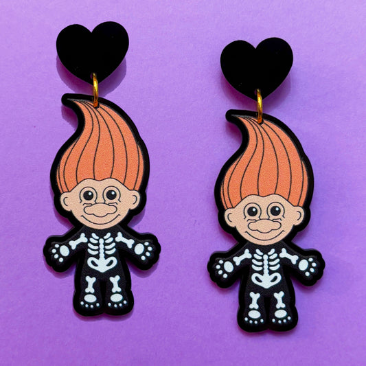Skeleton Troll Drop Earrings