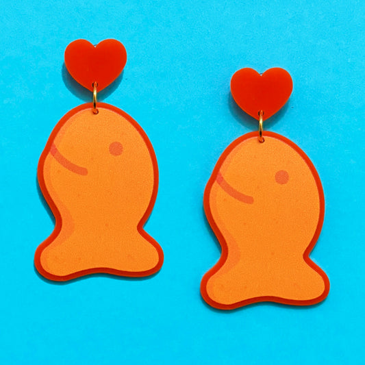 Goldfish Cracker Drop Earrings