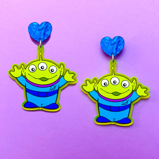 Neon Alien Drop Earrings