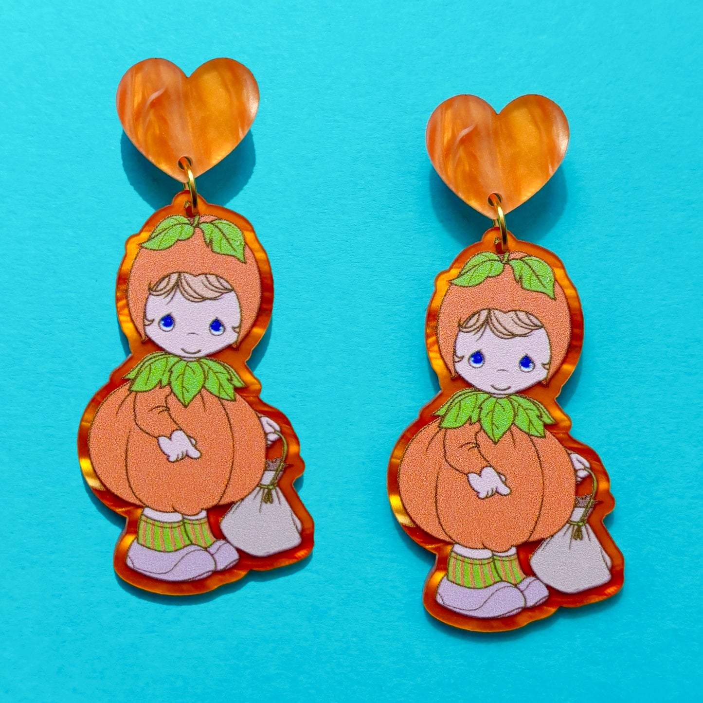 Precious Pumpkin Drop Earrings
