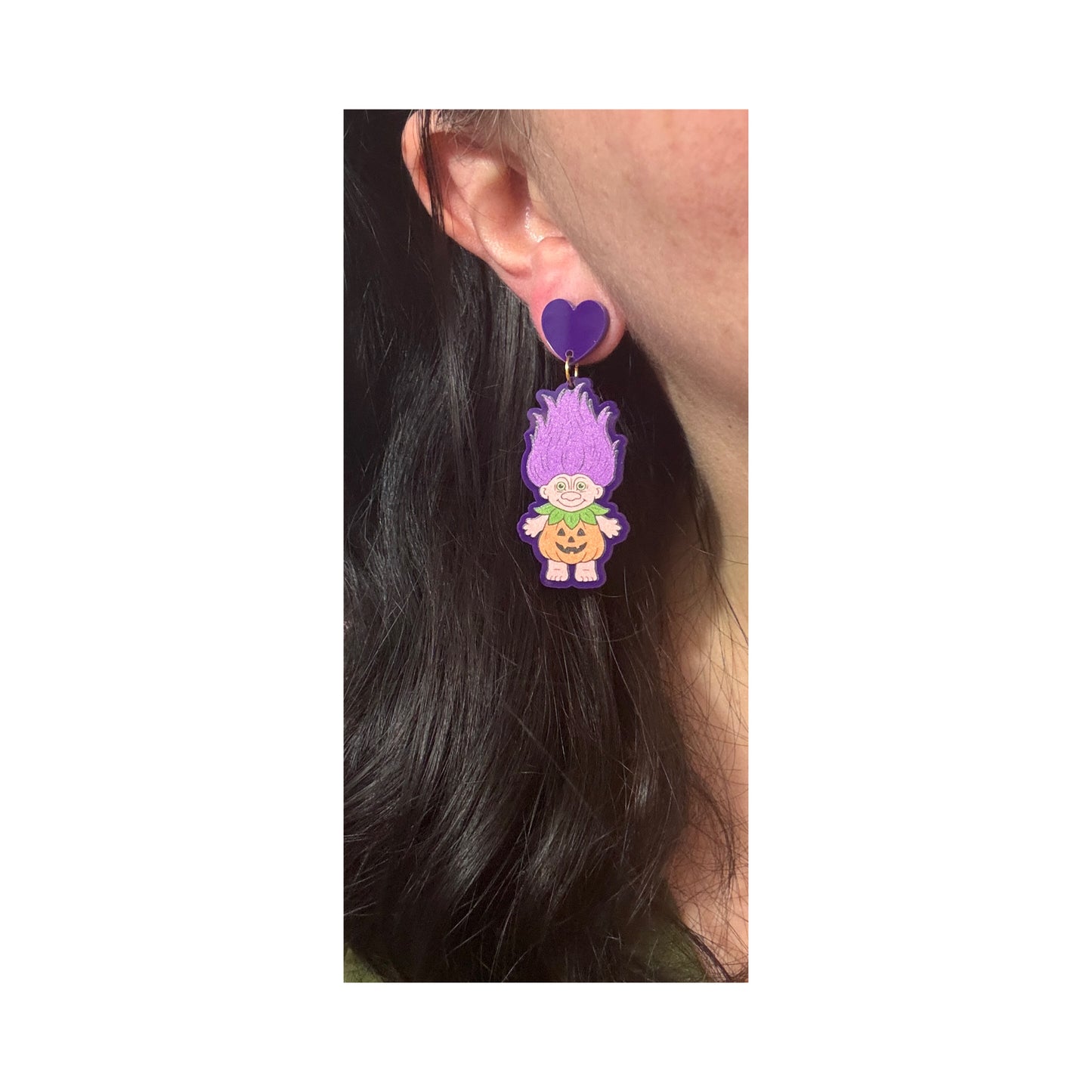Pumpkin Troll Drop Earrings