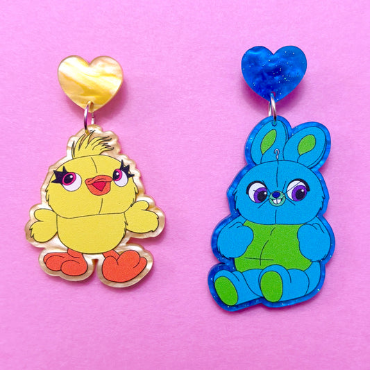 Ducky & Bunny Drop Earrings