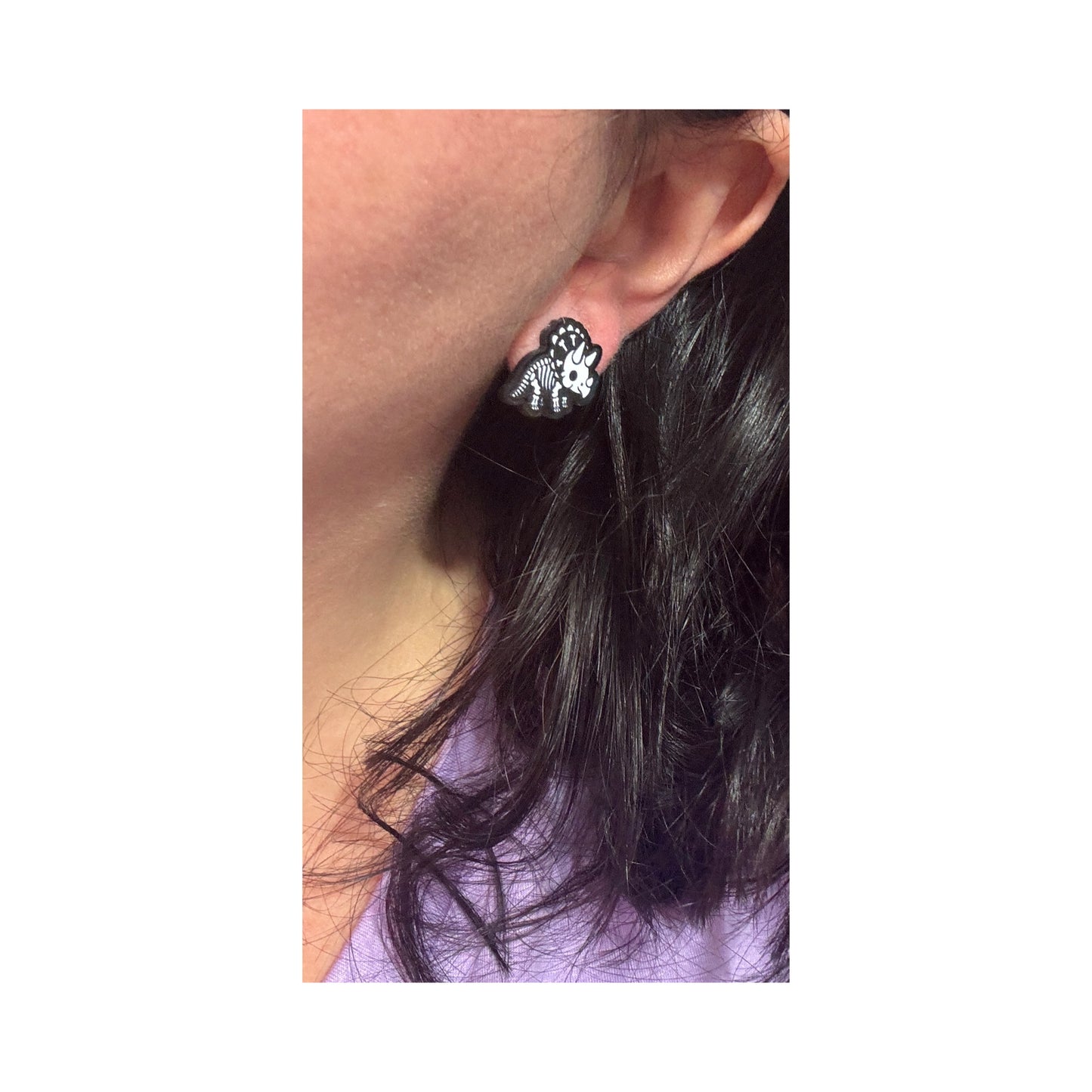 Skeleton Dinos Post Earrings