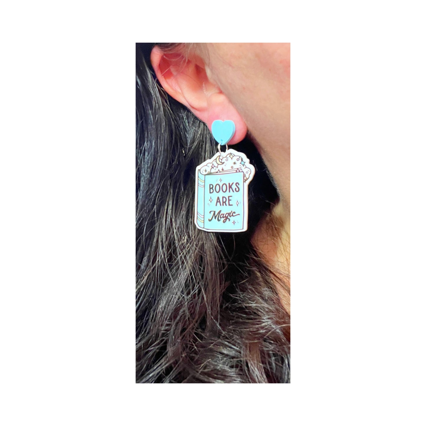 Books Are Magic Drop Earrings