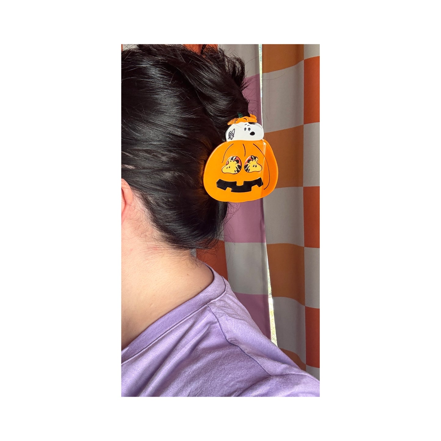 Beagle & Bird Pumpkin Claw Clip
