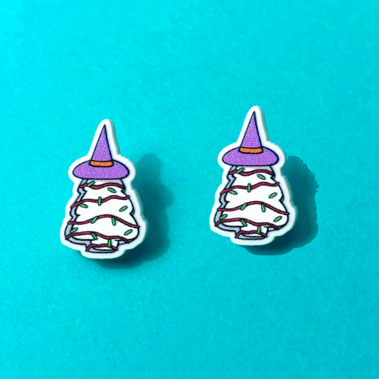 Witchy Tree Cake Post Earrings