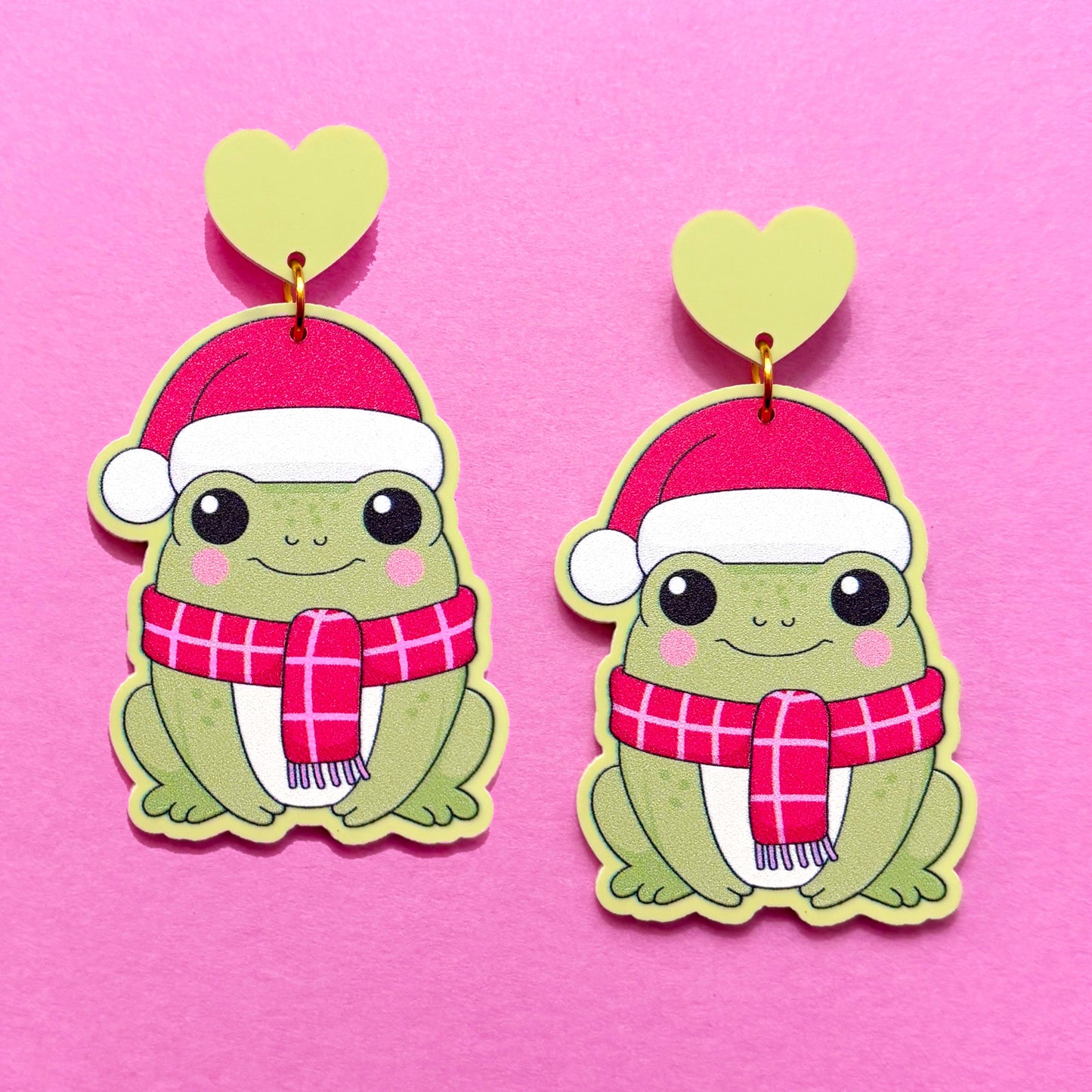 Santa Hat Froggy Drop Earrings