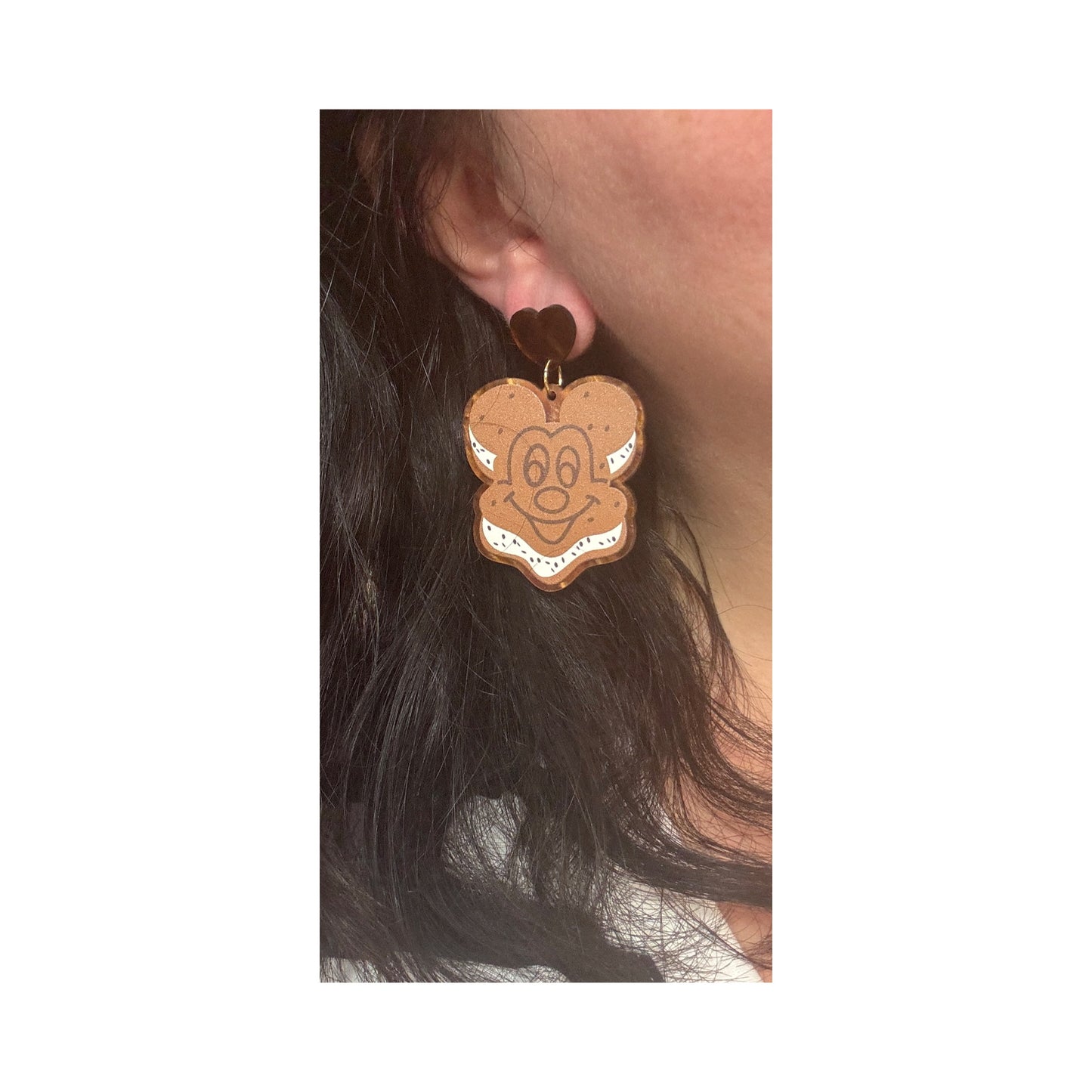 Mouse Ice Cream Sandwich Drop Earrings