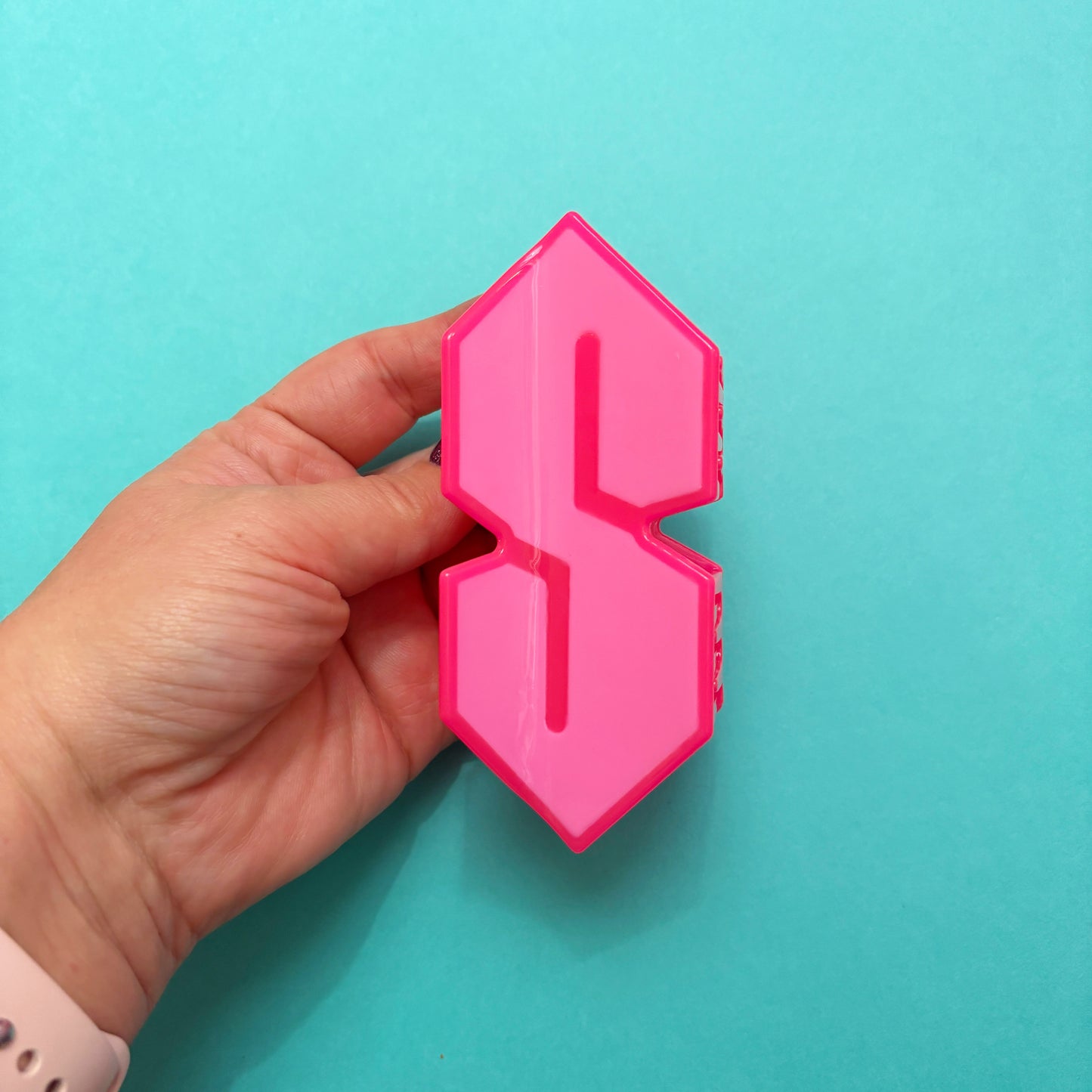 90s S Double Pink Claw Clip