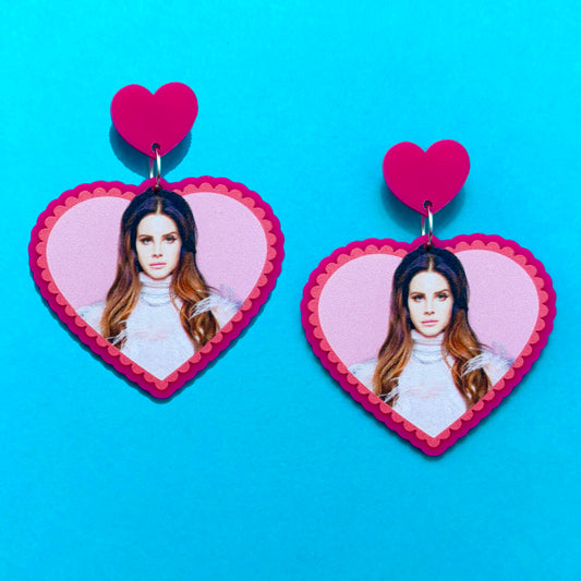 Lana Del Rey Heart Drop Earrings