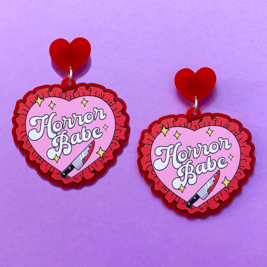 Horror Babe Heart Drop Earrings