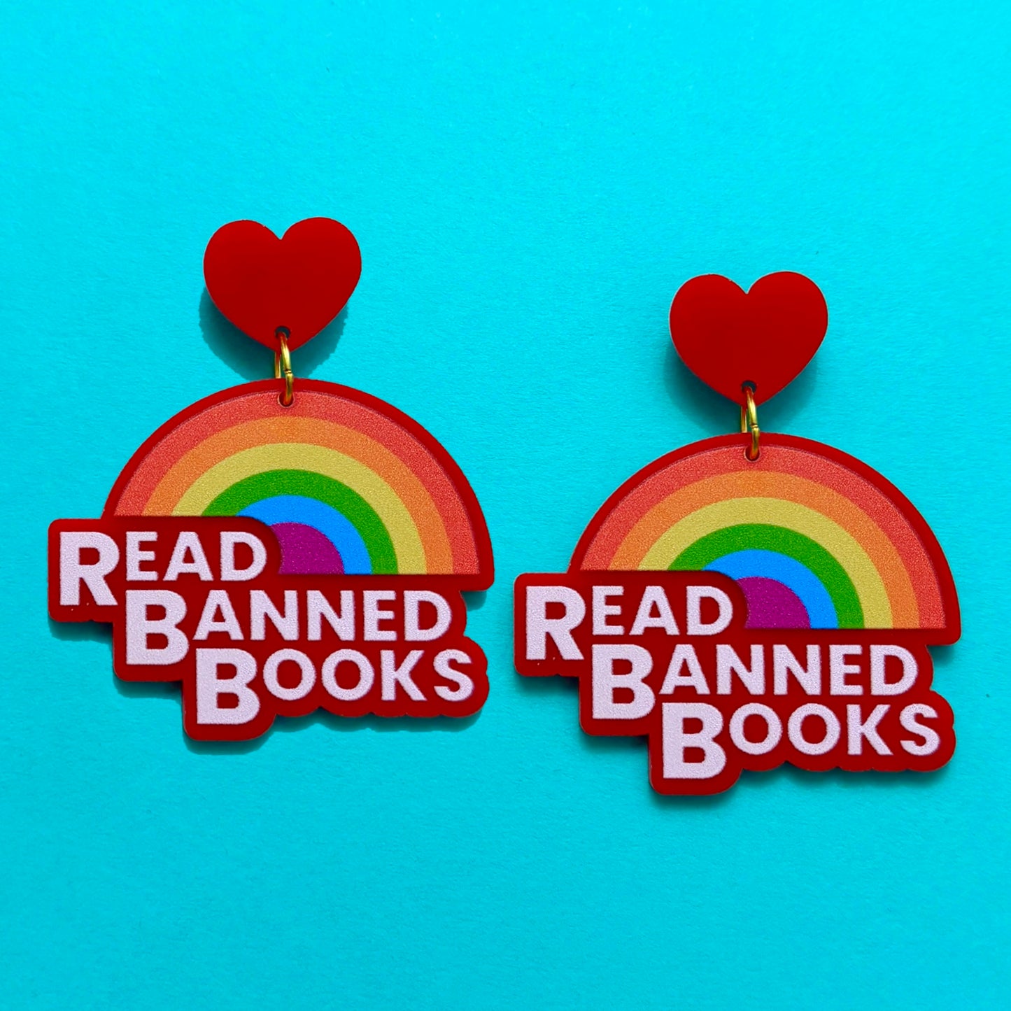 Read Banned Books Rainbow Drop Earrings