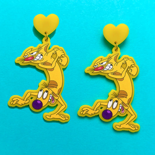 Cat Dog Drop Earrings