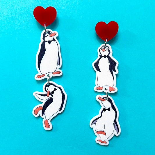 Poppins Penguins Tiered Drop Earrings