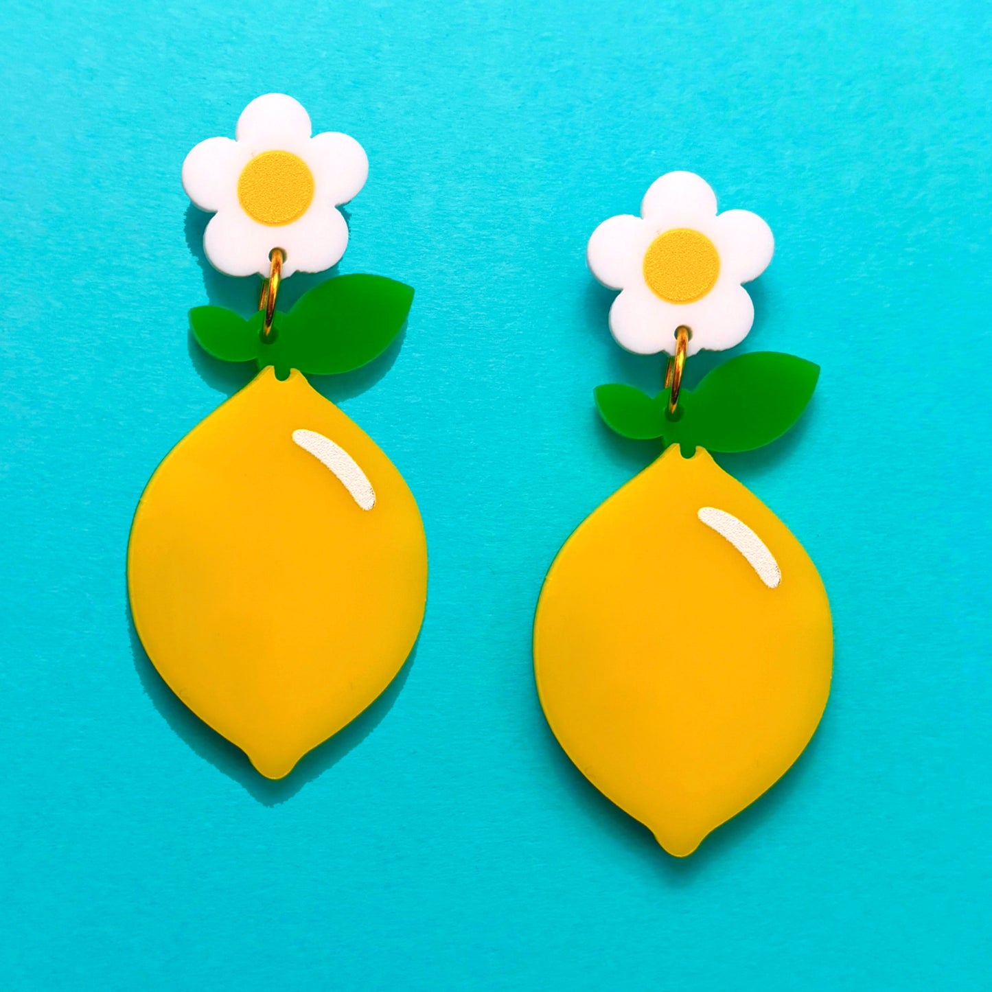 Lemon Blossom Acrylic Drop Earrings