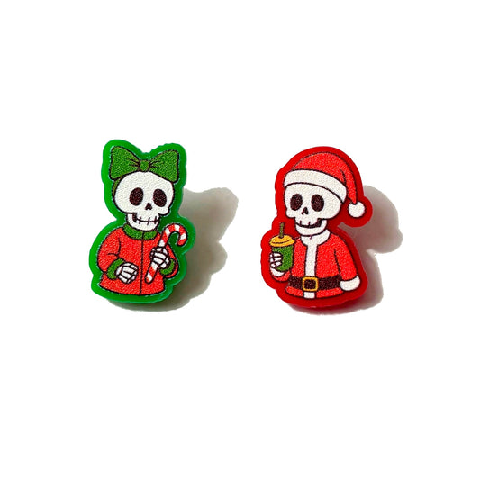Skeleton Holiday Couple Post Earrings