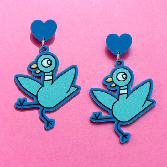 Dancing Pigeon Drop Earrings