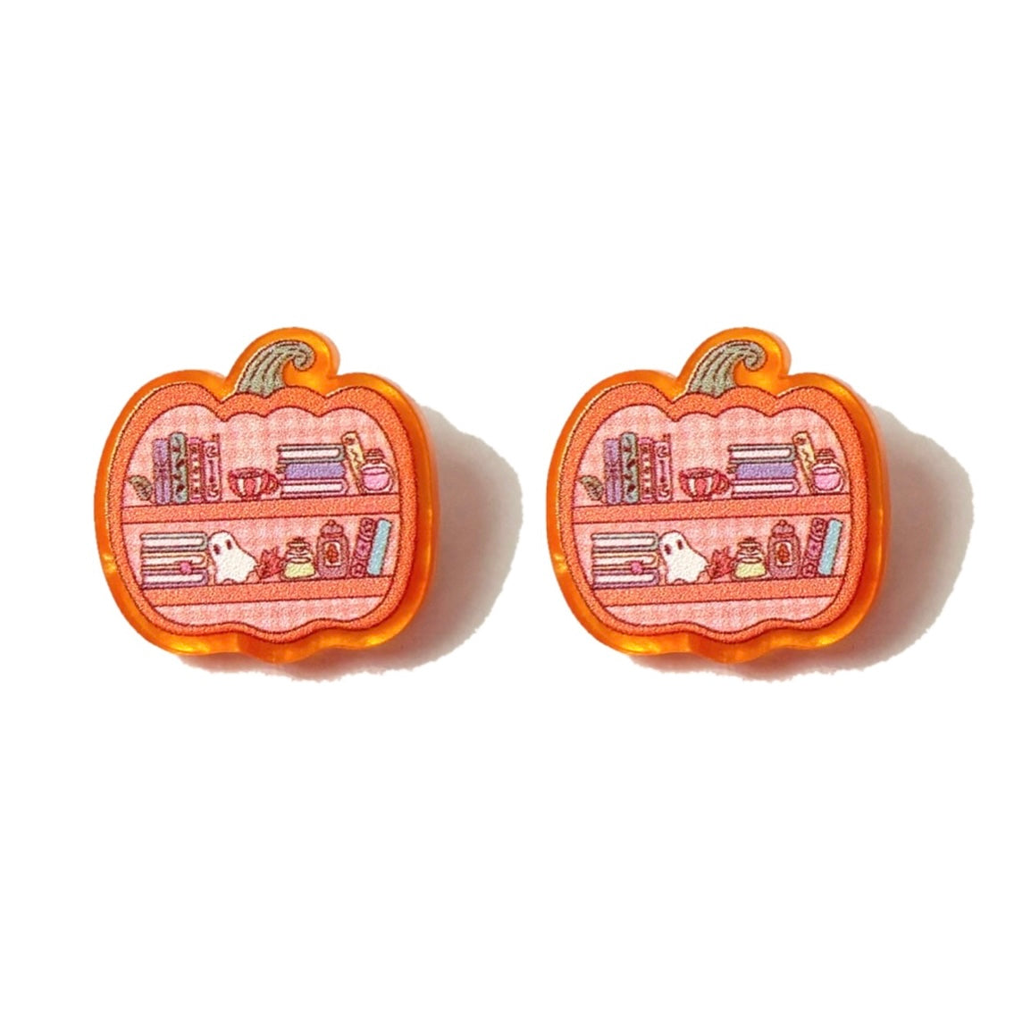 Pumpkin Bookshelf Post Earrings