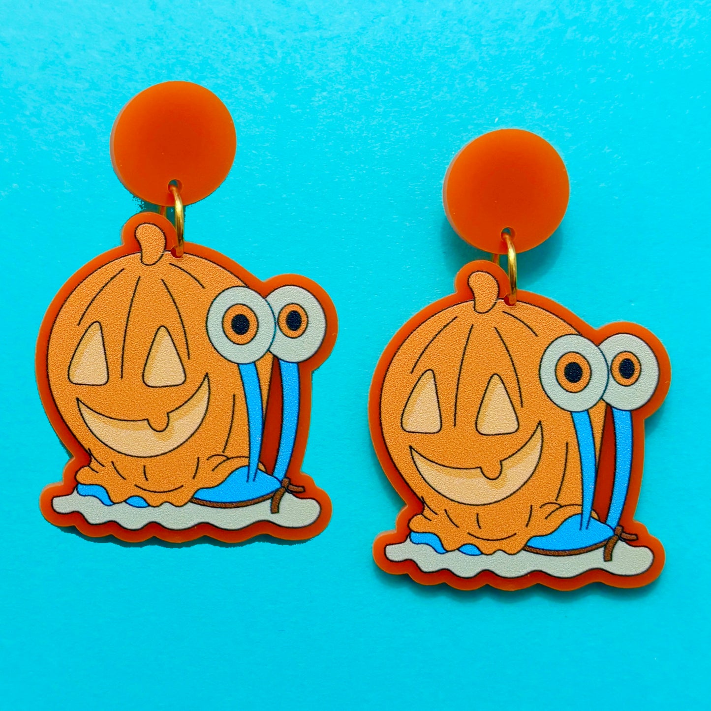 Pumpkin Snail Drop Earrings