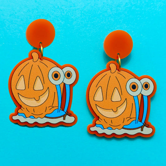 Pumpkin Snail Drop Earrings