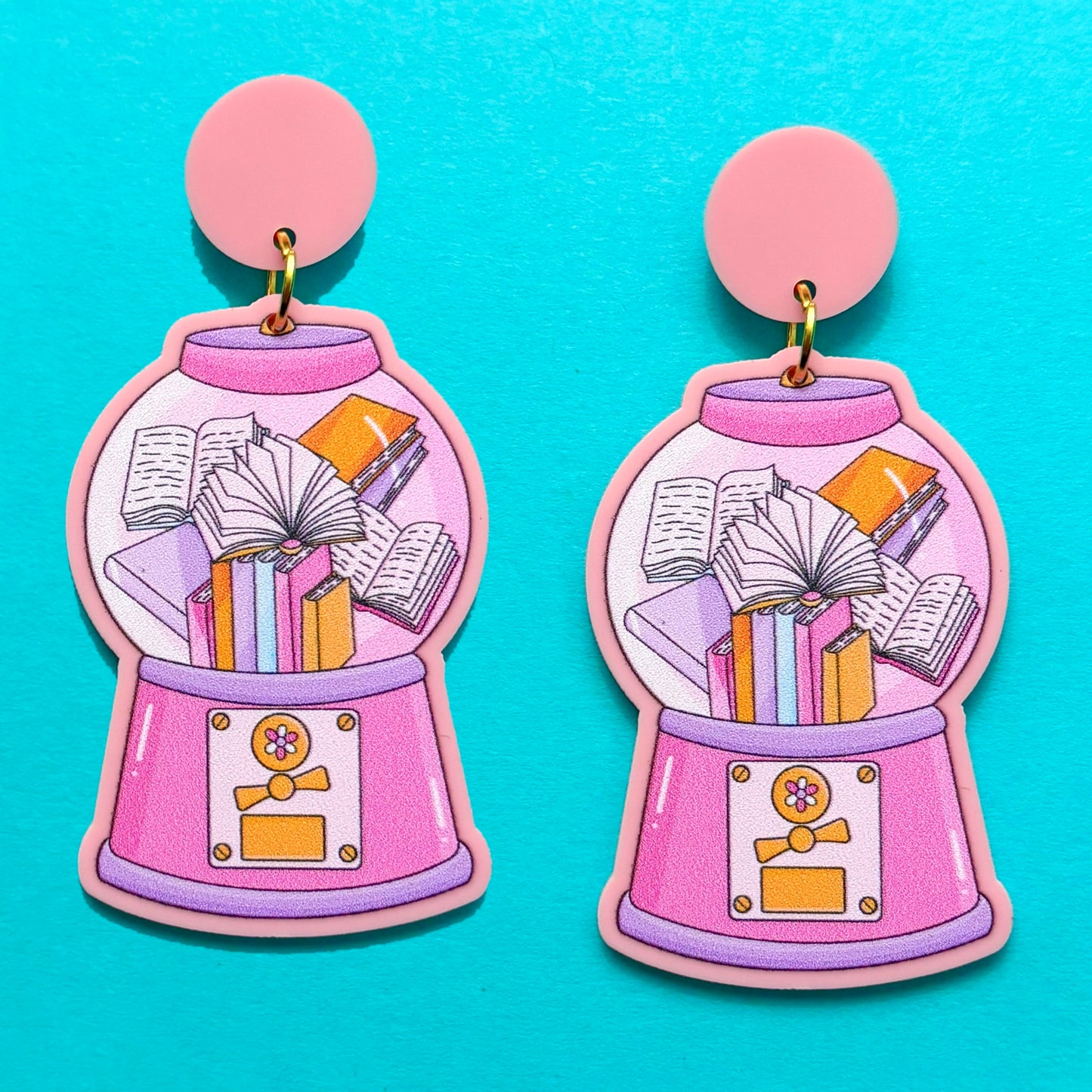 Bookish Gumball Machine Drop Earrings