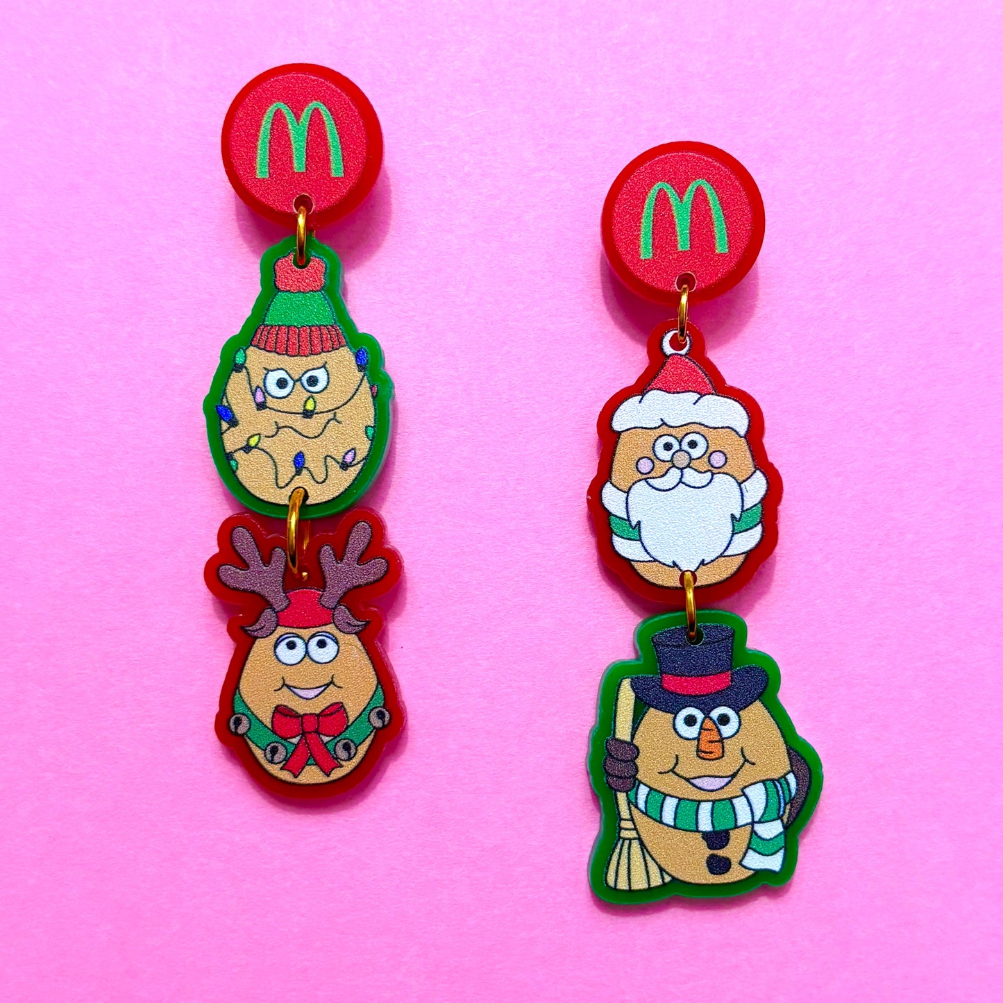 90s Christmas Nuggets Tiered Drop Earrings