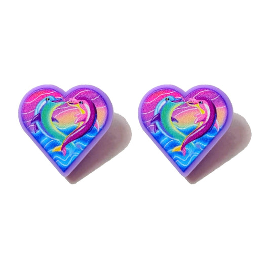 90s Neon Dolphin Post Earrings