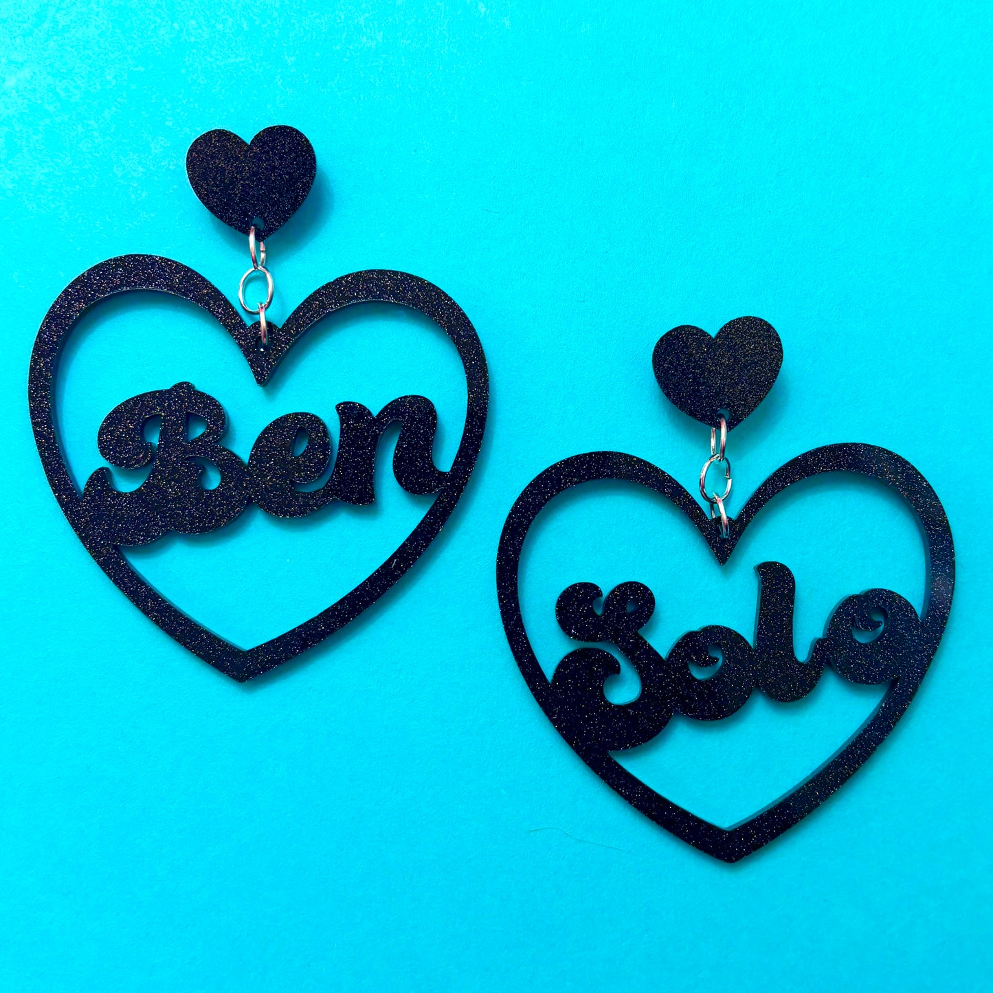Ben Solo Heart Acrylic Drop Earrings