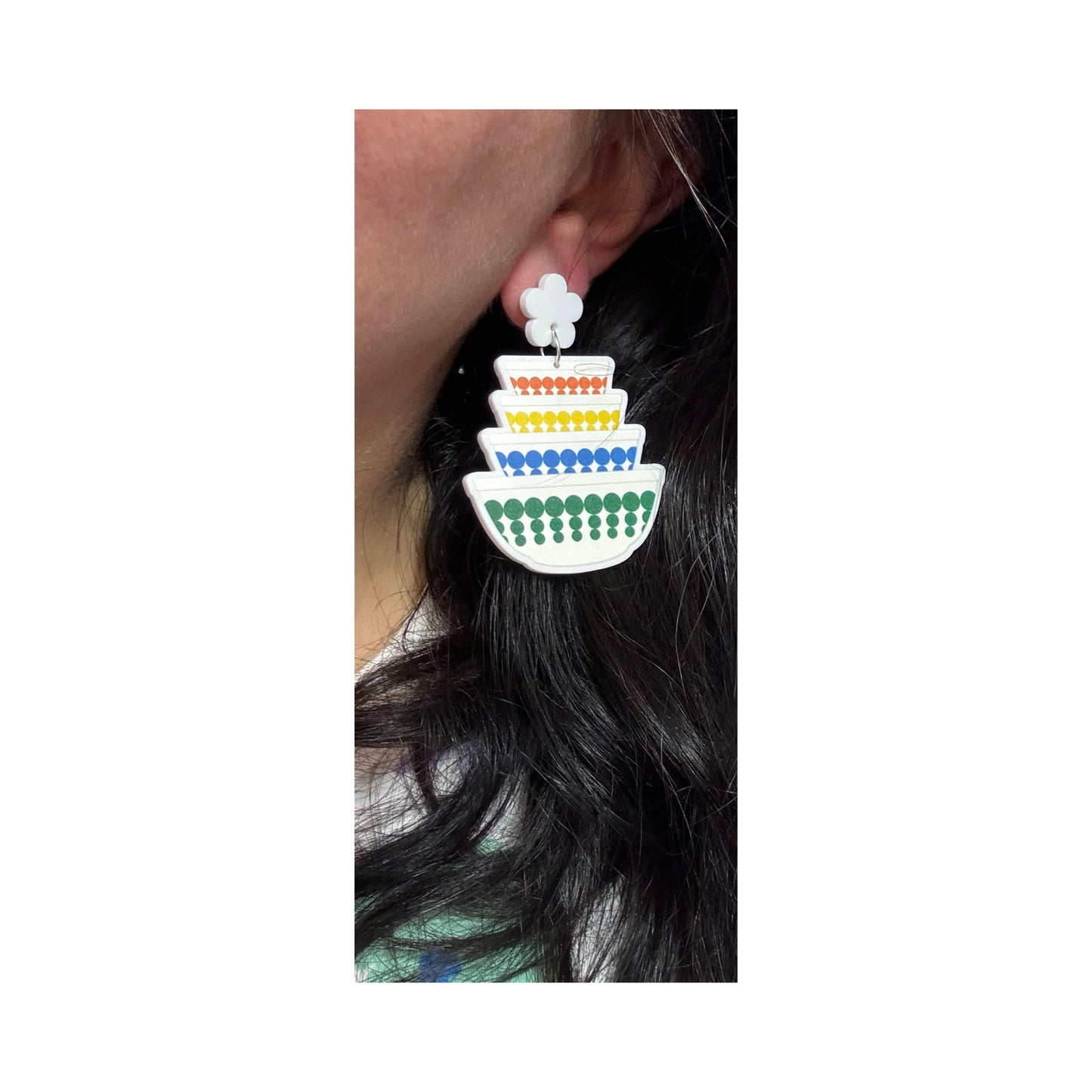Rainbow Pyrex Drop Earrings