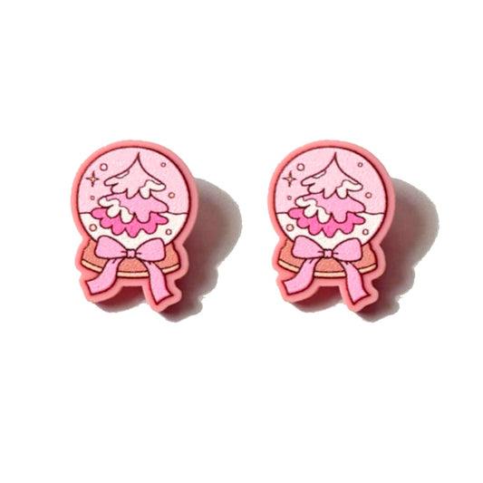 Pinkmas Snowglobe Post Earrings