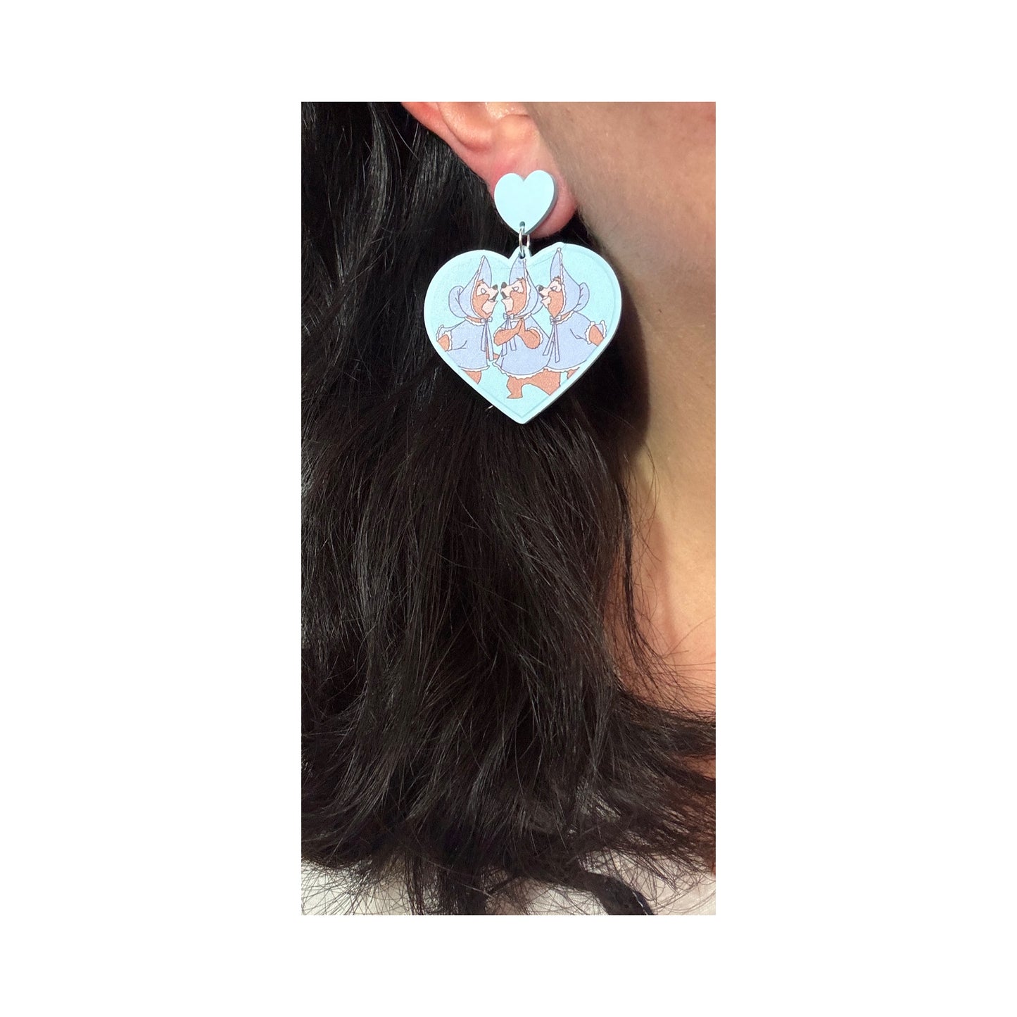 Sun Bonnet Trio Heart Drop Earrings