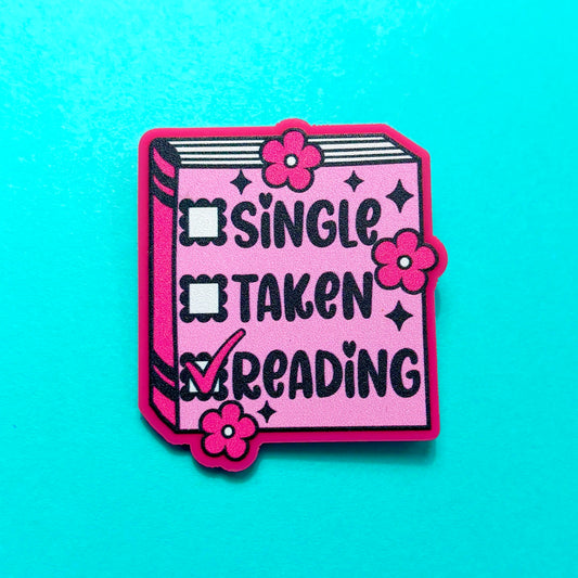 Single Taken Reading Book Pin