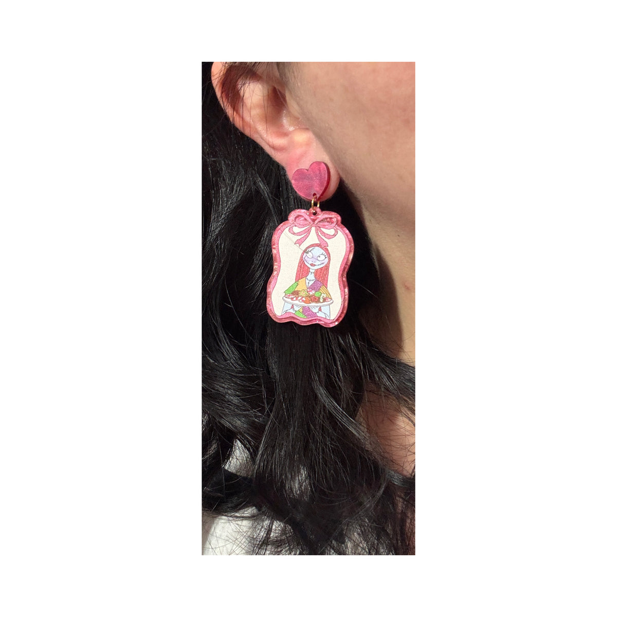 Holiday Jack & Sally Frame Drop Earrings