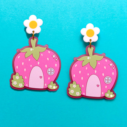 Strawberry Cottage Drop Earrings
