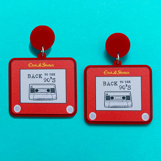 Etch A Sketch Drop Earrings