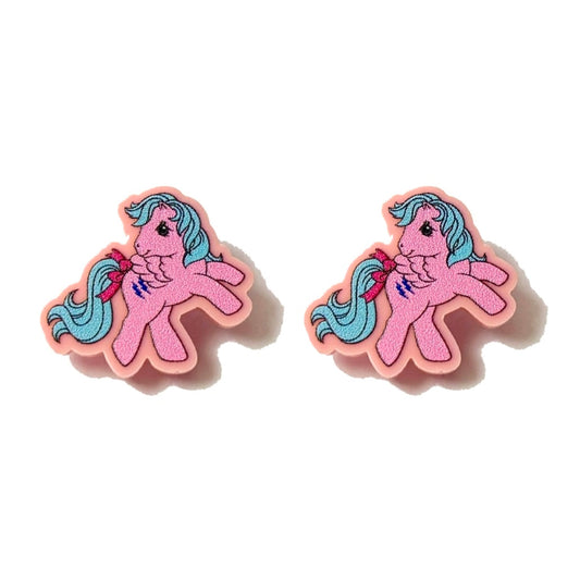 Pink Pony Post Earrings