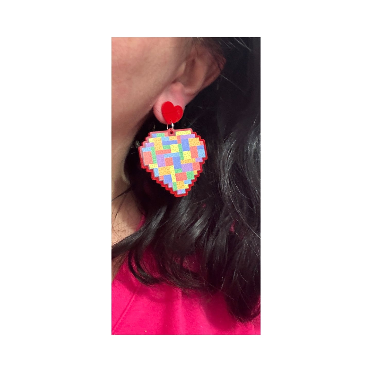 Building Blocks Heart Drop Earrings