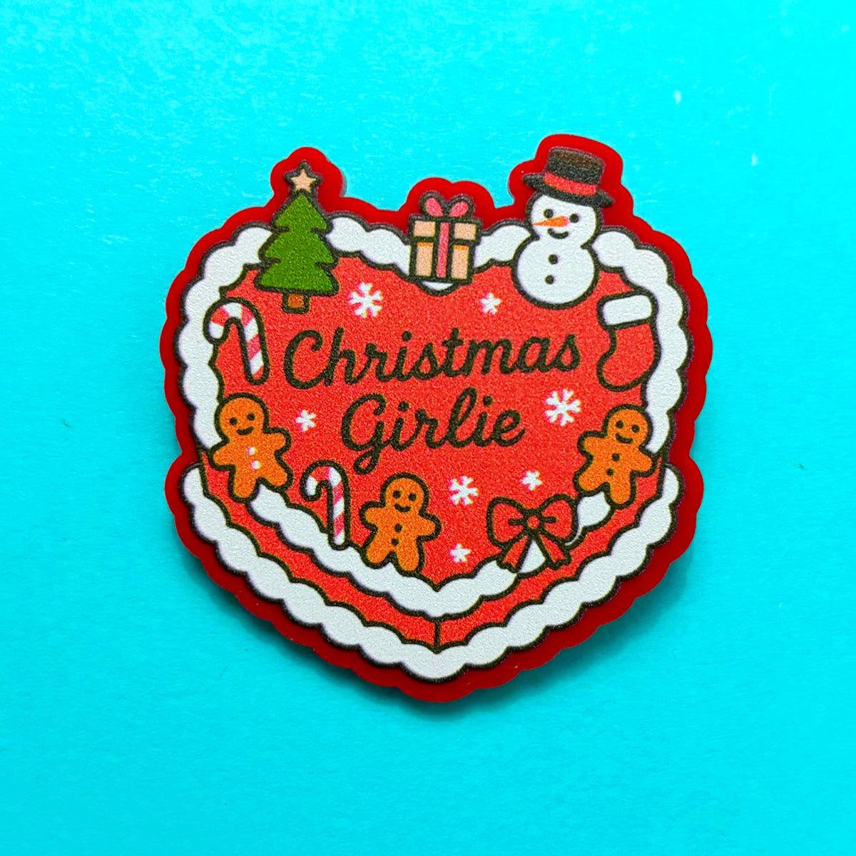 Christmas Girlie Cake Pin