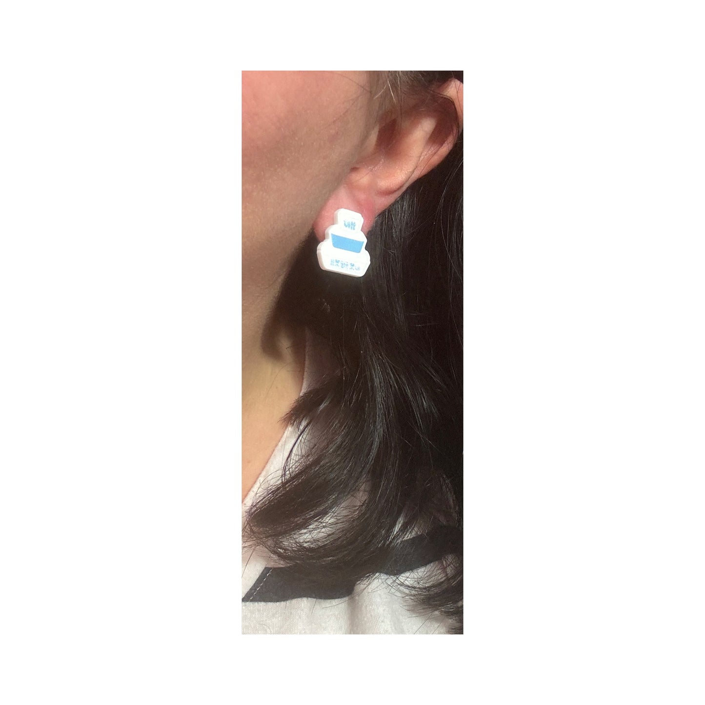 Blue and White Pyrex Post Earrings