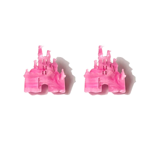 Pink Marble Castle Post Earrings