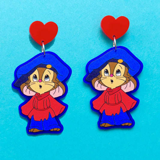 Fievel Mouse Acrylic Drop Earrings