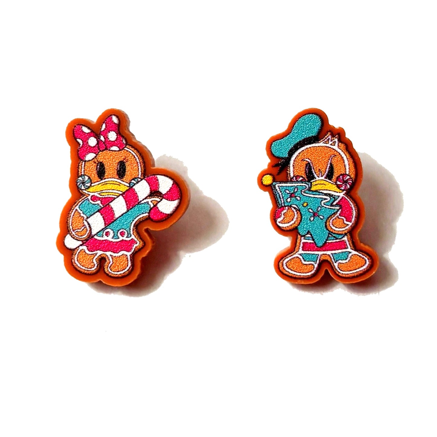 Duck Couple Gingerbread Post Earrings