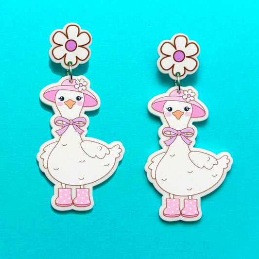 Spring Silly Goose Drop Earrings