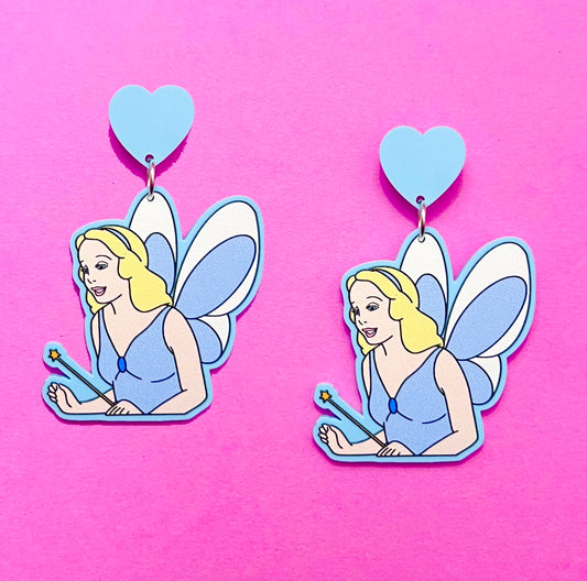 Blue Fairy Acrylic Drop Earrings